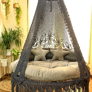 Macrame Double seated Swing, Macrame Hanging Chair, Macrame double seated Swing, Hammock Swing, Indoor Chair, Macrame Swing, Swing Bed,