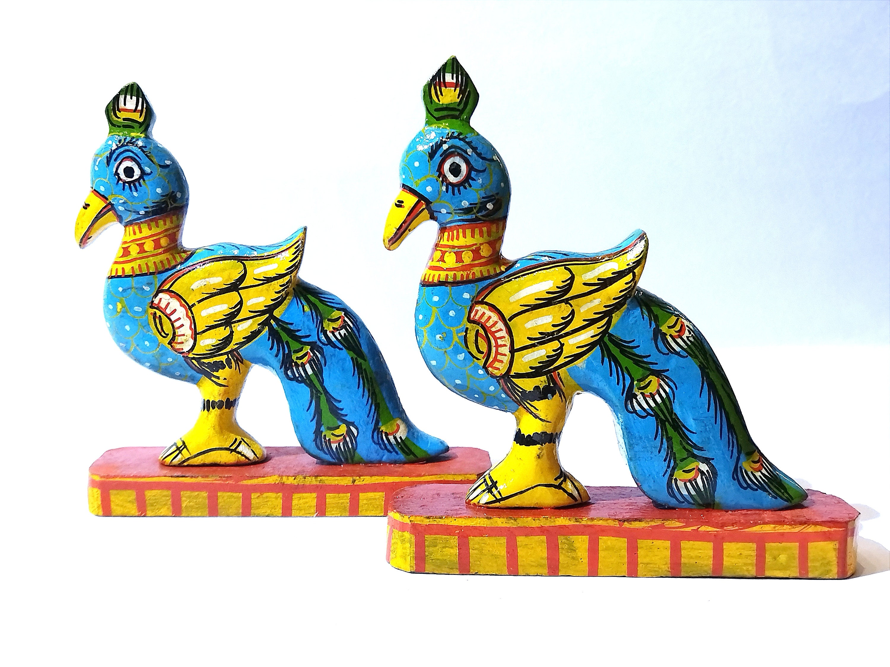 Wooden Birds Toy/a Set of 2 Peacock Figurine Toy/ Peacock Toy Etsy
