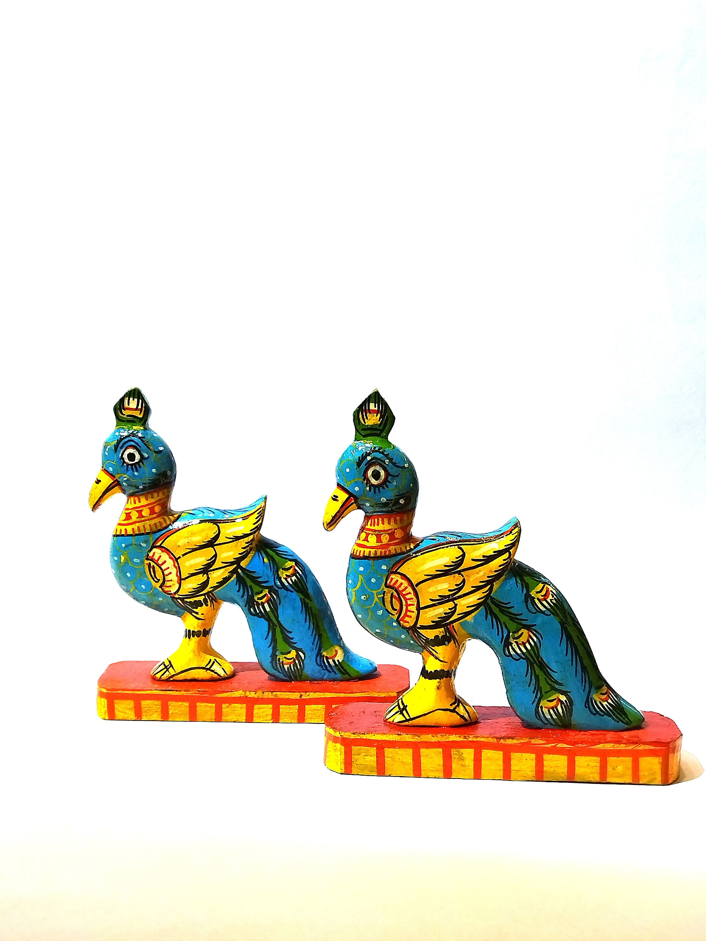 Wooden Birds Toy/a Set of 2 Peacock Figurine Toy/ Peacock Toy Etsy