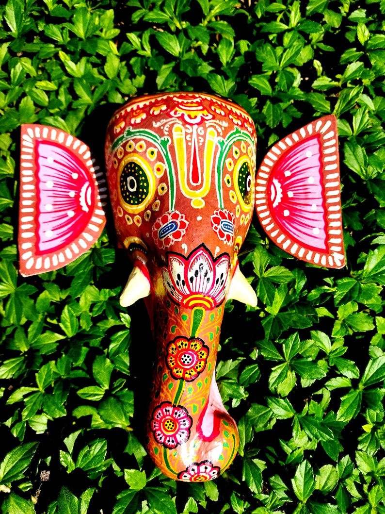 Paper Mache Ganesh Mask/vintage Papier Mache Elephant Mask / Etsy
