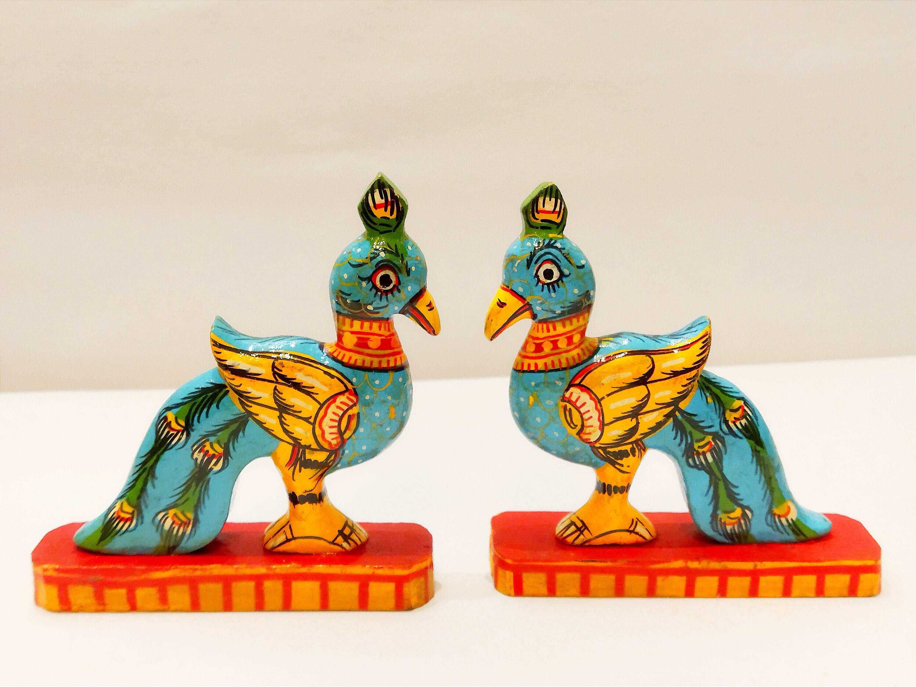 Wooden Birds Toy/a Set of 2 Peacock Figurine Toy/ Peacock Toy Etsy