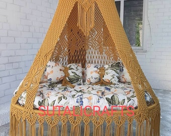 Macrame Swing, Macrame Hanging Chair, Macrame,Bohemian Swing, Indoor Chair, Balcony Swing Chair, Housewarming gift, Handmade Hanging Chair