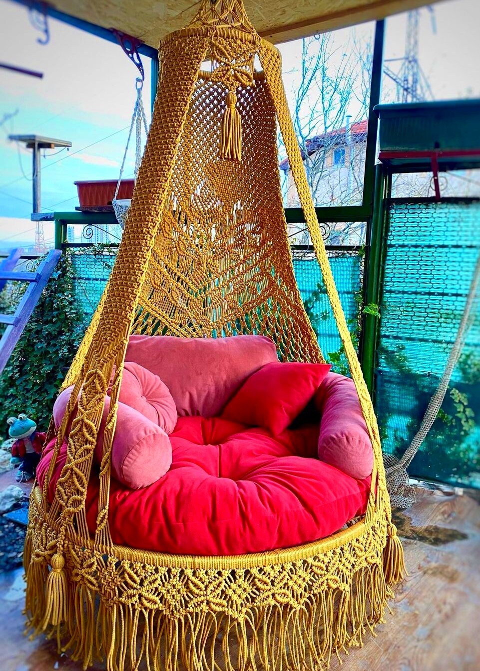 Macrame Swing Chair, Macrame Hanging Chair, Macrame Round Swing, Hammock Swings, Hanging Chair