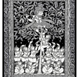 Handpainted Pattachitra handmade Lord Radha Krishna painting Handmade Wall Art Tapestry, Indian Traditional Folk art Personalised Gift