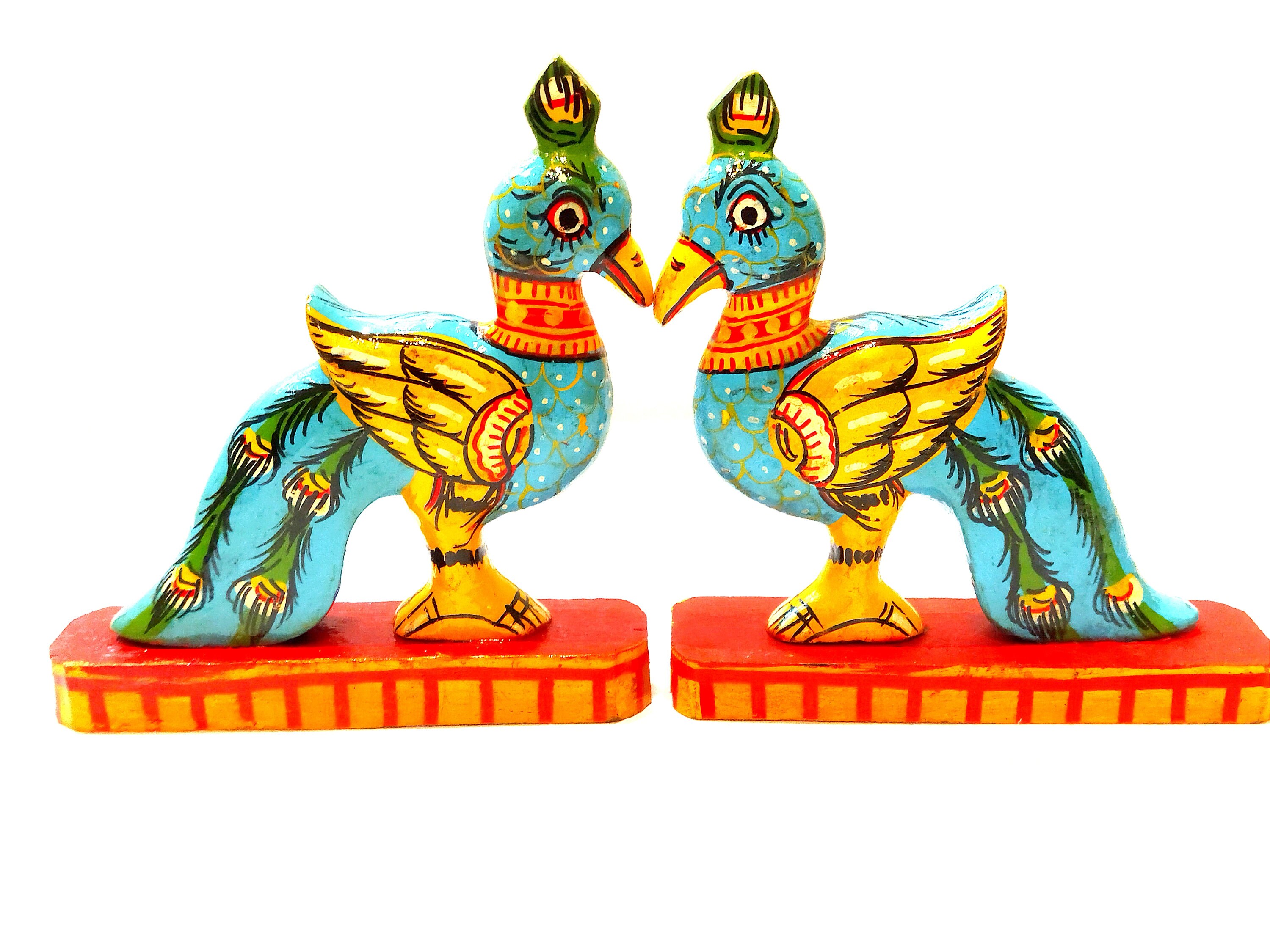 Wooden Birds Toy/a Set of 2 Peacock Figurine Toy/ Peacock Toy Etsy
