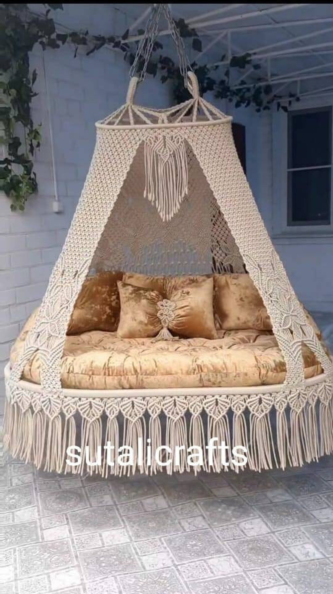 Macrame Double Seated Swing Chair, Macrame Hanging Chair, Macrame LARGE ...