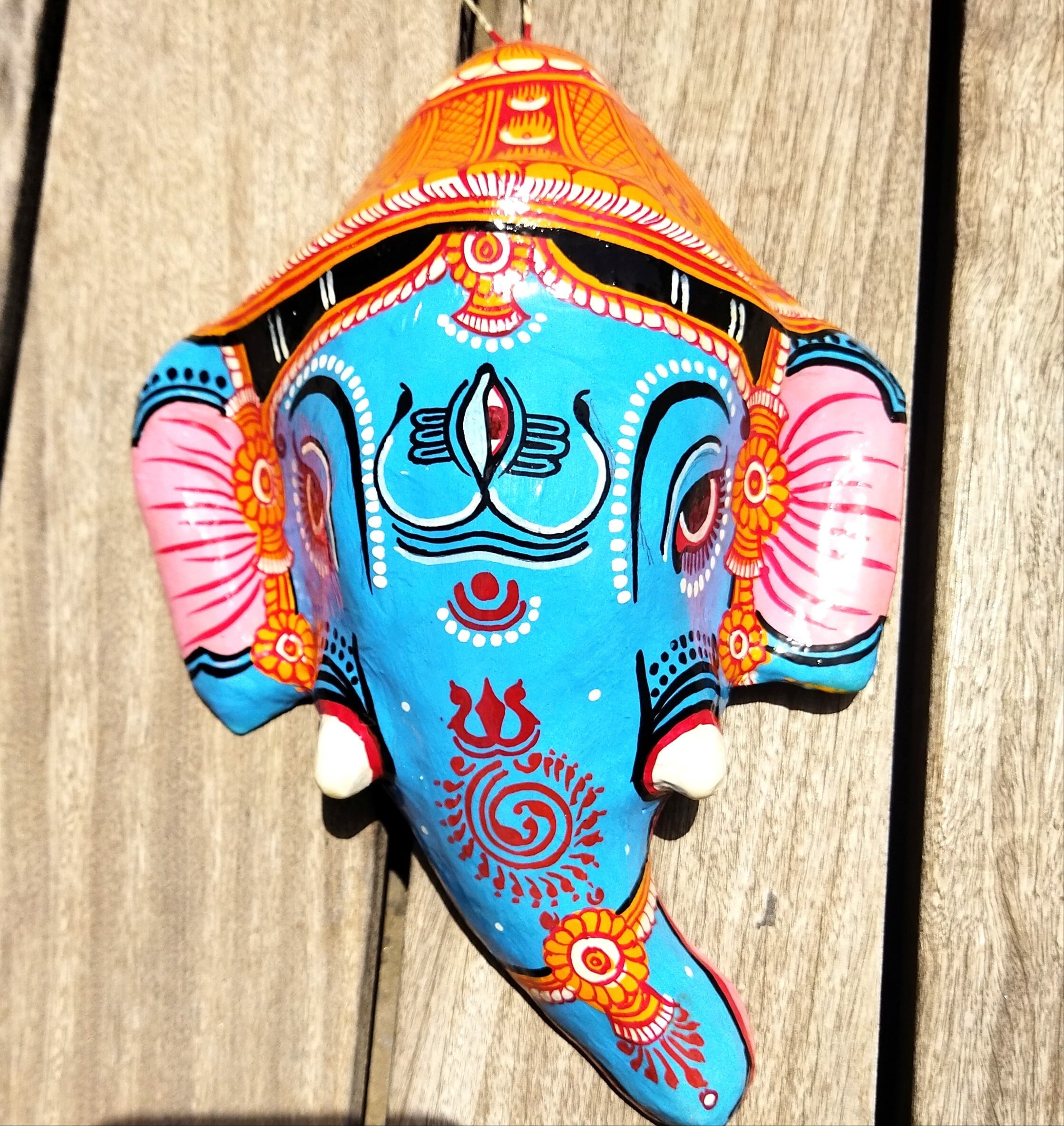 Ganesha Head Wall Art / Pattachitra Ganesha Hanging / Elephant Etsy