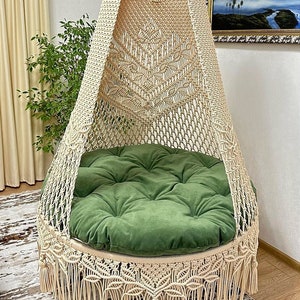 Macrame Swing, Macrame Hanging Chair, Macrame Patio Swing, Hammock Swing, Indoor Chair, Macrame Swing Chair, Hammock Swing ,Christmas gift image 3