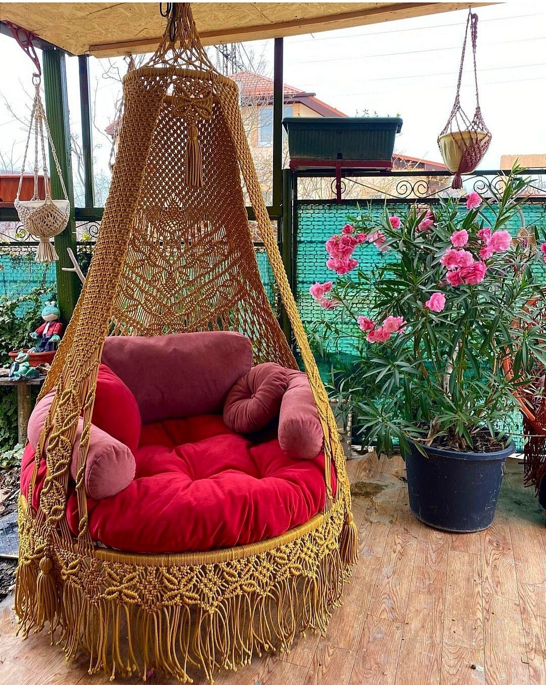 Macrame Swing Chair, Macrame Hanging Chair, Macrame Round Swing ...