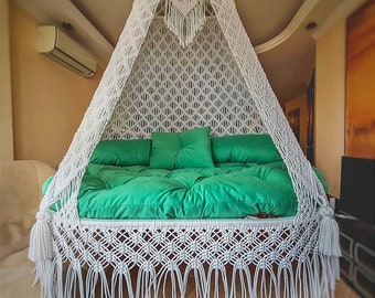 Macrame Double seated Swing Chair, Macrame Hanging Chair, Macrame LARGE seated 150 CM Swing, Hammock Swings , Hanging Chair, Macrame Swing