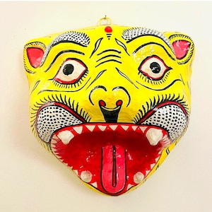 Tiger Mask|  Bengal Tiger Mask| Jungle Decor Tiger Mask, Handmade mask, Wall Decor/Animal Head/Bengal Tiger Paper Mache/PartyDecor/TigerHead