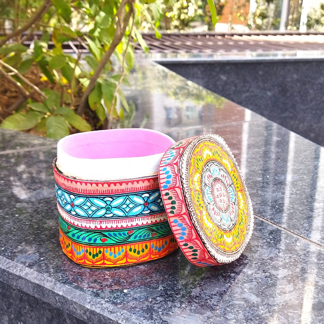 Paper Mache Gift Box /pattchitra Paper Mache Trinket Box/paper Etsy