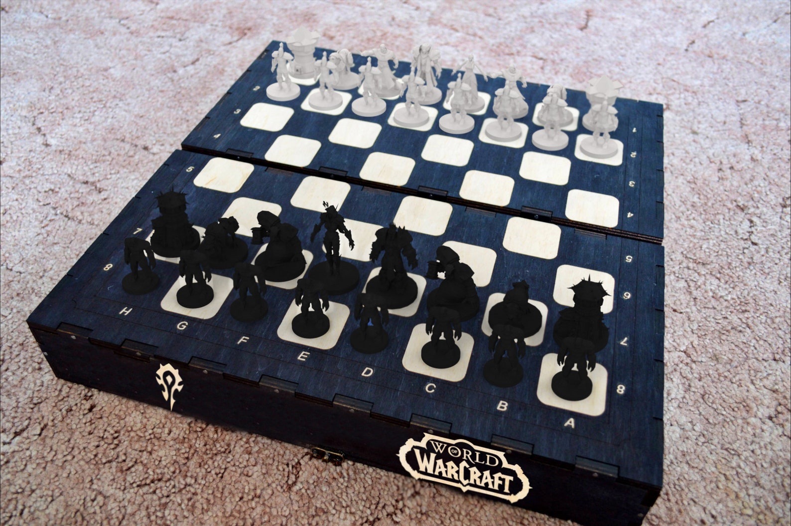 World of Warcraft Chess 3D printed Set with Wooden storage Etsy