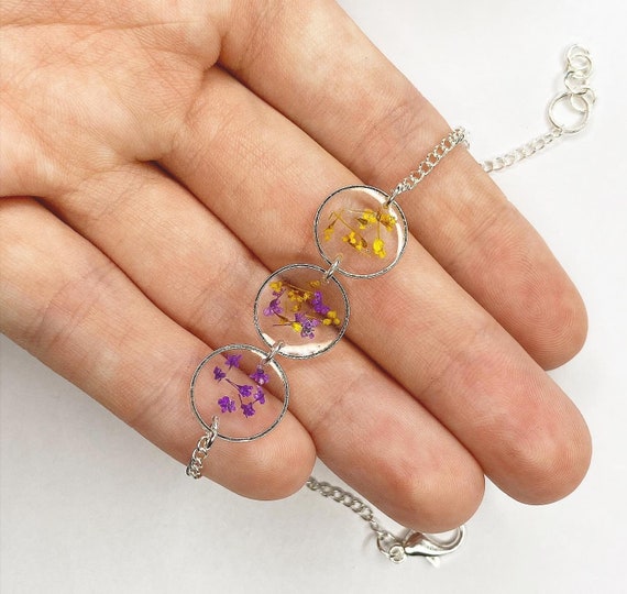 My Store Flower Resin Charms - Elegant Flower Planner & Keychain Charms Circle Flower Charm