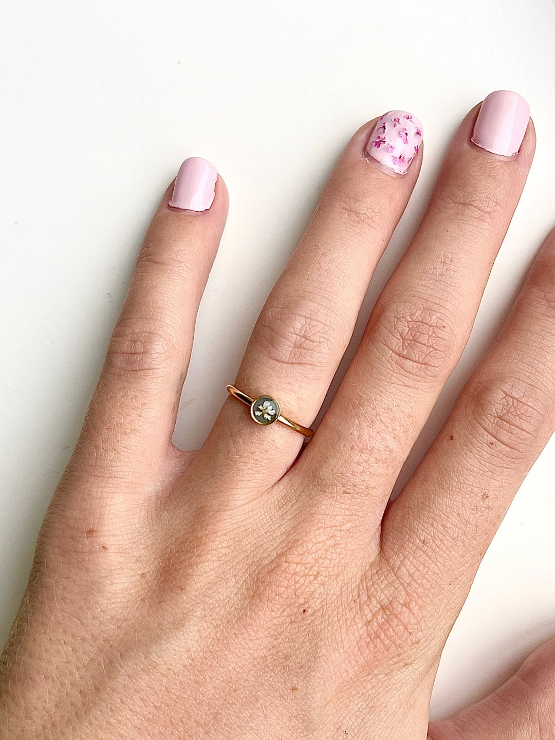 Tiny Stainless Steel Ring Flower Ring Lace Flower Ring Gift Etsy