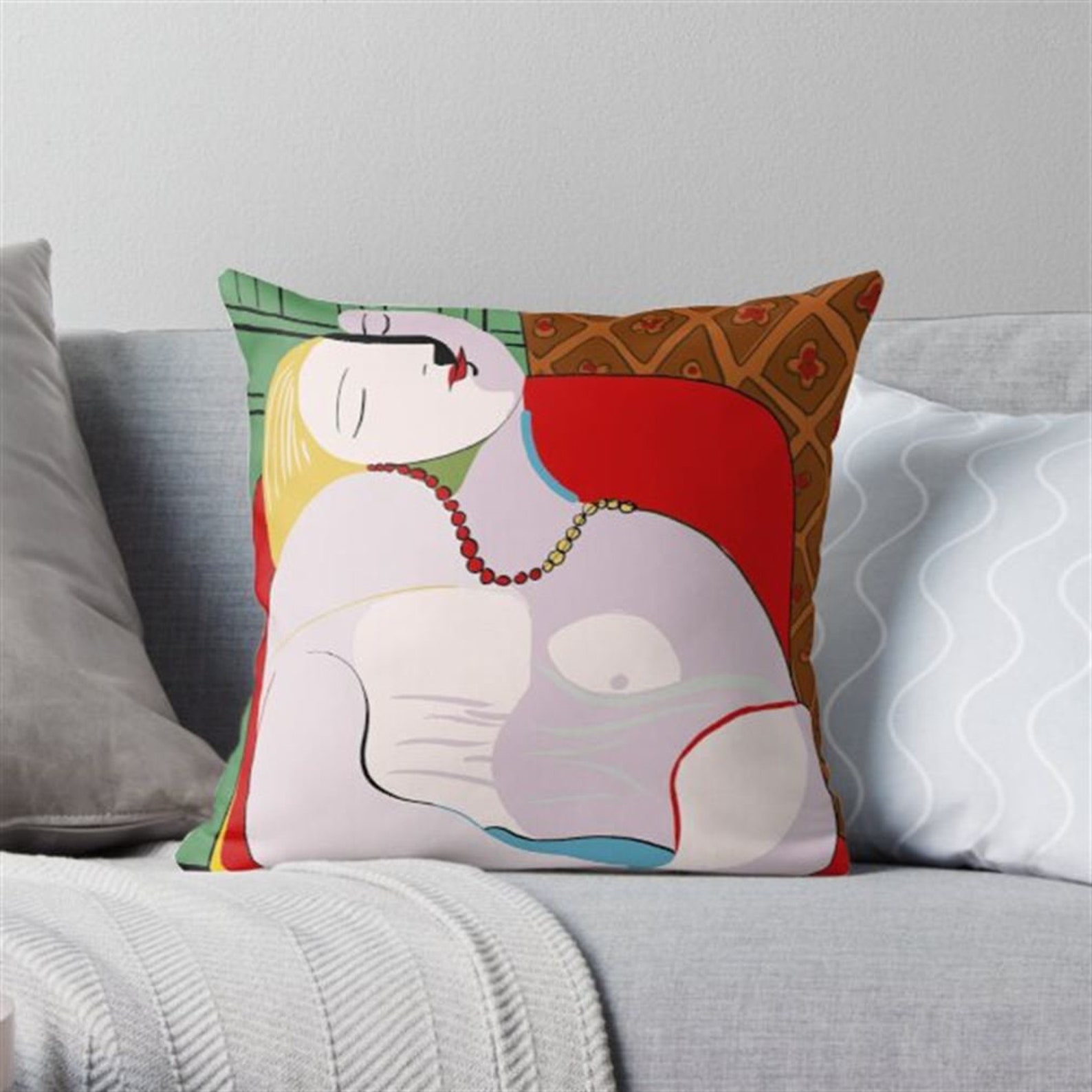 Picasso'S Dream Throw Pillow Case Only Etsy