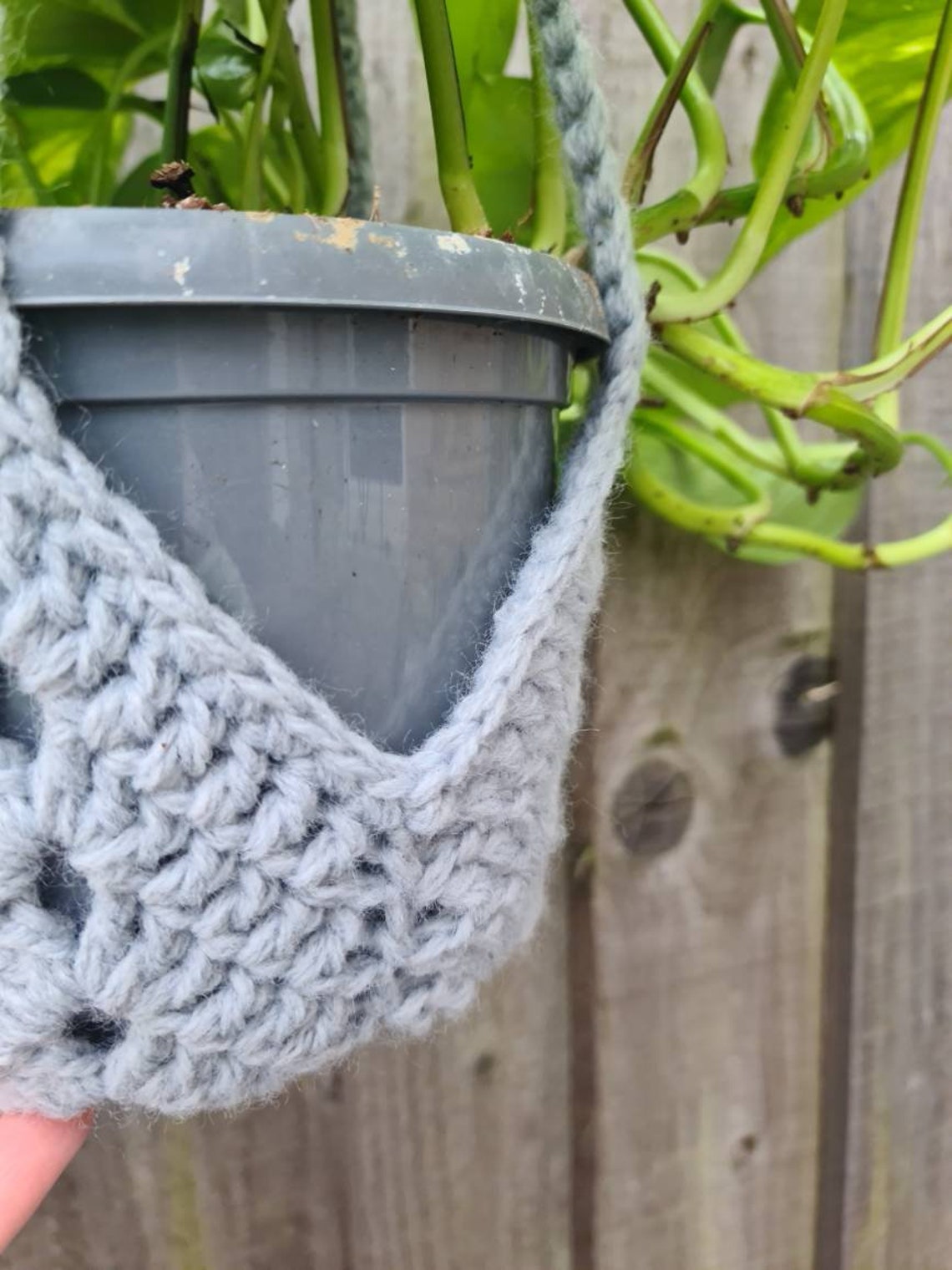Crochet plant hanger pot hanger pot holder made from reclaimed Etsy