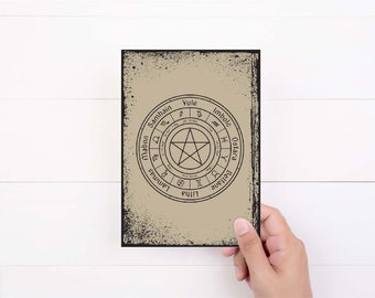 Sabbath Wheel Greeting Card |Pagan Wheel Card | Pagan Greeting Card | Wheel of the Year
