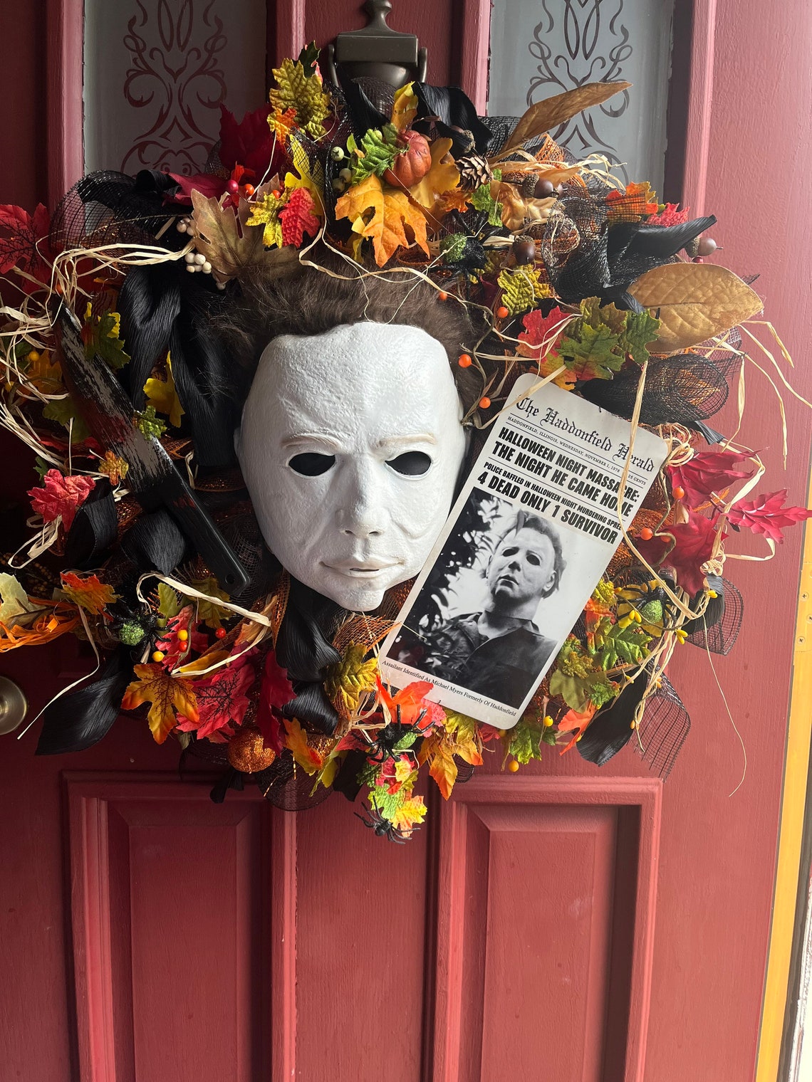 Michael Myers Wreath
 Huge Deluxe Michael Halloween Myers Wreath Etsy