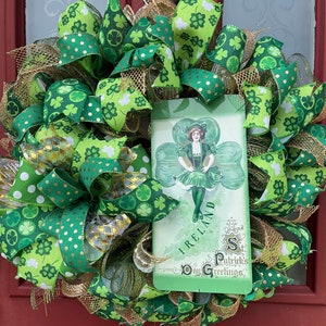 Victorian Irish Step Dancer wreath perfect for Saint Patricks Day !