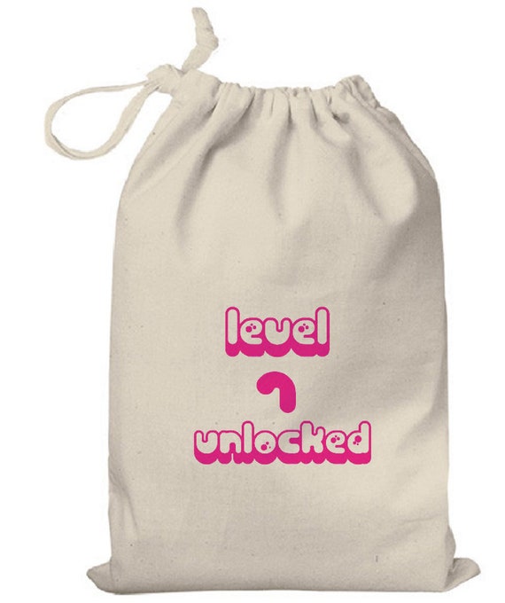 Level 7 Unlocked Cotton Gift Bag 7th Birthday Gift Bag for 7 Year Old Boys Girls Etsy
