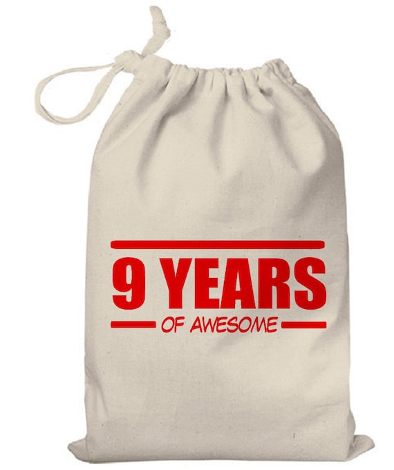 Buy Years of Awesome Cotton Gift Bag, 9th Birthday Gift Bag for