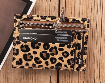 leopard card wallet etsy leopard card wallet etsy