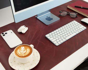 Office Desk Mat, Leather Keyboard & Mouse Pad