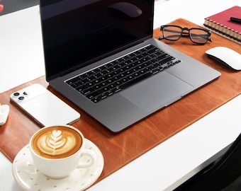 Genuine Leather Desk Mat, Large Mouse Pad, Custom Office Accessories