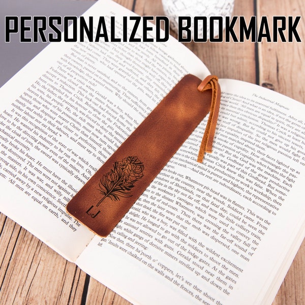 Top Grain Leather Personalized Bookmark, Hand Made Bookmarks for Men and Women, Customizable Bookmarks for Book Lovers