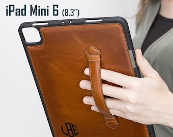 Étui en cuir de qualité supérieure pour iPad Mini 6 avec porte-stylo et dragonne, parfaitement adapté pour l'iPad Mini 6e génération 8,3 po, personnalisable
