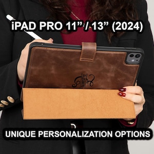Apple iPad Pro 11" 2024 Leather Case, Customized Case iPad Pro 13", Leather iPad Pro 11" / 13" (2024) Stand Case, Protective Cover iPad Pro