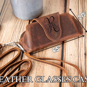 Top Grain Leather Glasses Case, Custom Eyeglasses Case, Magnetic Closure Unisex Sunglass Case, Protective and Personalizable Glasses Holder