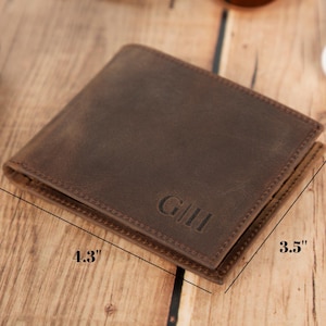 Benutzerdefinierte Leder Herren Brieftasche, personalisiertes Geschenk, Geschenk für Jahrestag, Vater, Ehemann, Freund, ihn, Vater, Handschrift gravierte Brieftasche