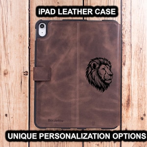 iPad 10.9" Leather Case, Personalised Case iPad 10.9", Leather Stand Cover iPad 10.9", Apple iPad Leather Cover, Monogram iPad Case, Gift