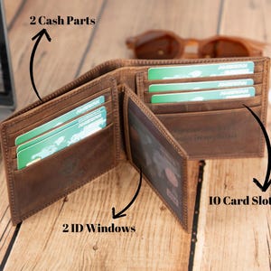 Gravierte benutzerdefinierte Brieftasche aus echtem Leder, personalisierte Lederbrieftasche, Groomsmen Brieftasche, Monogramm Brieftasche, Geschenk für ihn, Männer, Vater, Ehemann