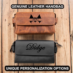Genuine Leather Wristlet Bag: Handmade Minimalist Clutch Purse