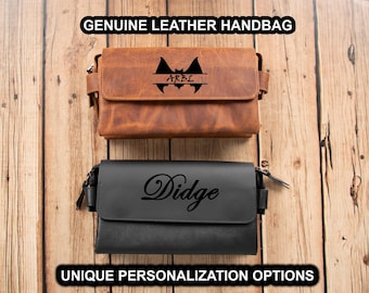 Echt leren schoudertasje: handgemaakte minimalistische clutch