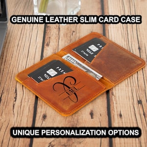 Personalized Leather Wallet, Custom Engraved Slim Bifold for Men, Ideal Gift for Him, Dad, Husband, or Boyfriend, Slim Leather Wallet, Gift