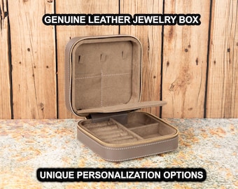 Handmade Leather Travel Jewelry Box: Velvet Lined, Compact Organizer