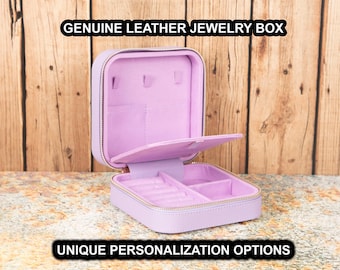 Luxury Leather Jewelry Travel Case – Handmade Organizer with Velvet Lining – Tangle-Free Storage for Necklaces, Rings & Earrings - Wife Gift