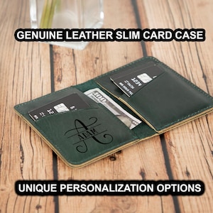 Custom Leather Wallet, Handmade Slim Card Holder, Leather Wallet for Men, Personalized with Initials or Logo, Leather Wallet, Men's Wallet