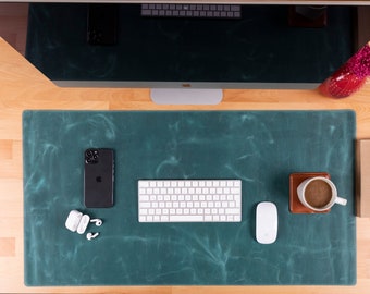 Genuine Leather Handmade Desk Mat , Leather Computer Pad, Best Office Keyboard Mat, 91 x 48 cm Personalizable Special Dimensions Accepted