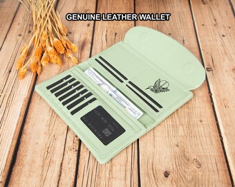 Slim Leather Organizer for Women with Card Slots and Cash Storage