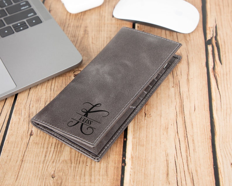 leather long wallet for him