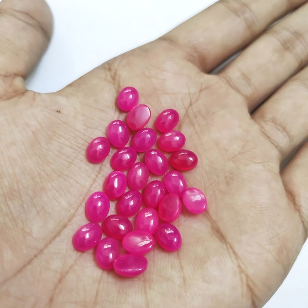 Natural Nano Pink Chalcedony Oval Calibrated Loose Cabochons 3x5,4x6,5x7,6x8,7x9,8x10,9x11,10x12,10x14,12x16,13x18, 15x20, 16x22, 18x25MM