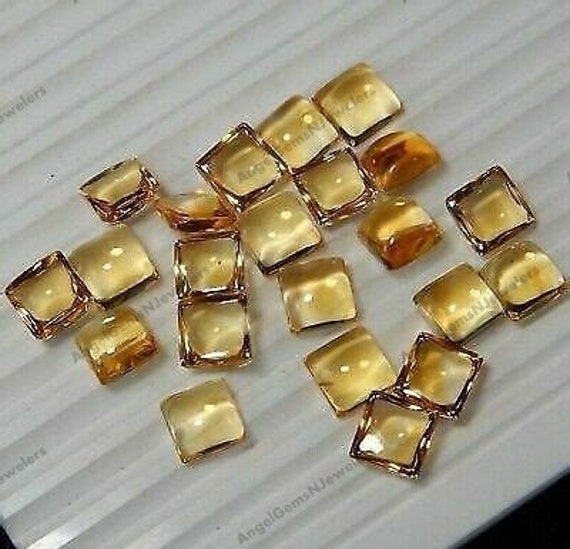 Details about   Lovely Lot Natural Citrine 3X3 mm Square Cabochon Loose Gemstone