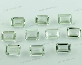 Natural Green Amethyst Octagon Faceted Cut 4X6MM To 12X16MM Loose Gemstone Free Shipping