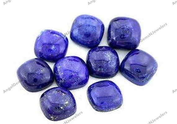 Details about   Lot Natural Lapis Lazuli 10X10 mm Cushion Cabochon Loose Gemstone 
