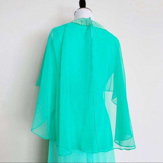 S/M | Vintage 1970's, 70s Mint Green Goddess Gown… - image 7